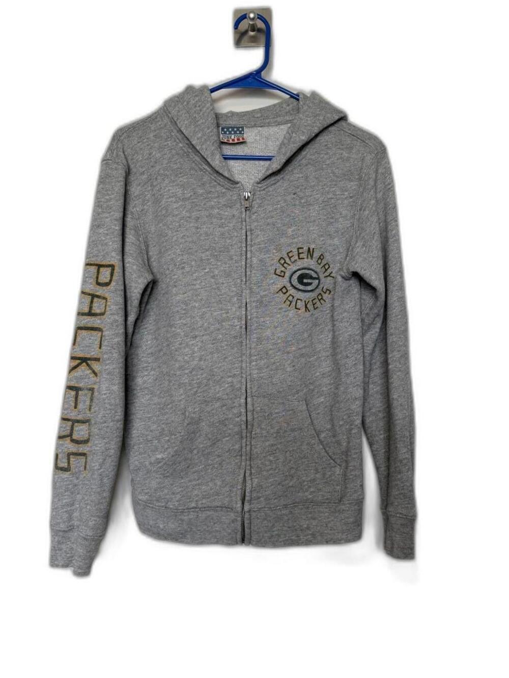 Green Bay Packers Gray Zip Up Hoodie